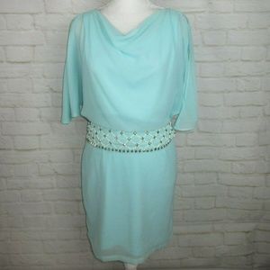 Ark and Co women's size S Light Blue Beaded Chiffo